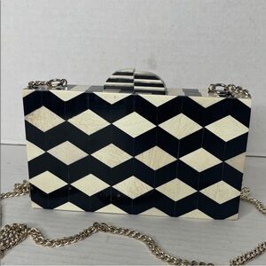 ZARA Bone Black and White Box Bag